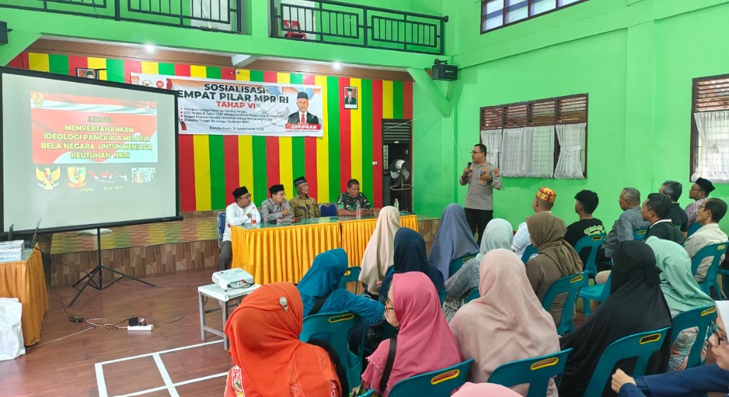 Kapolsek Kuta Alam Menjadi Pemateri Empat Pilar di Gampong Kota Baru