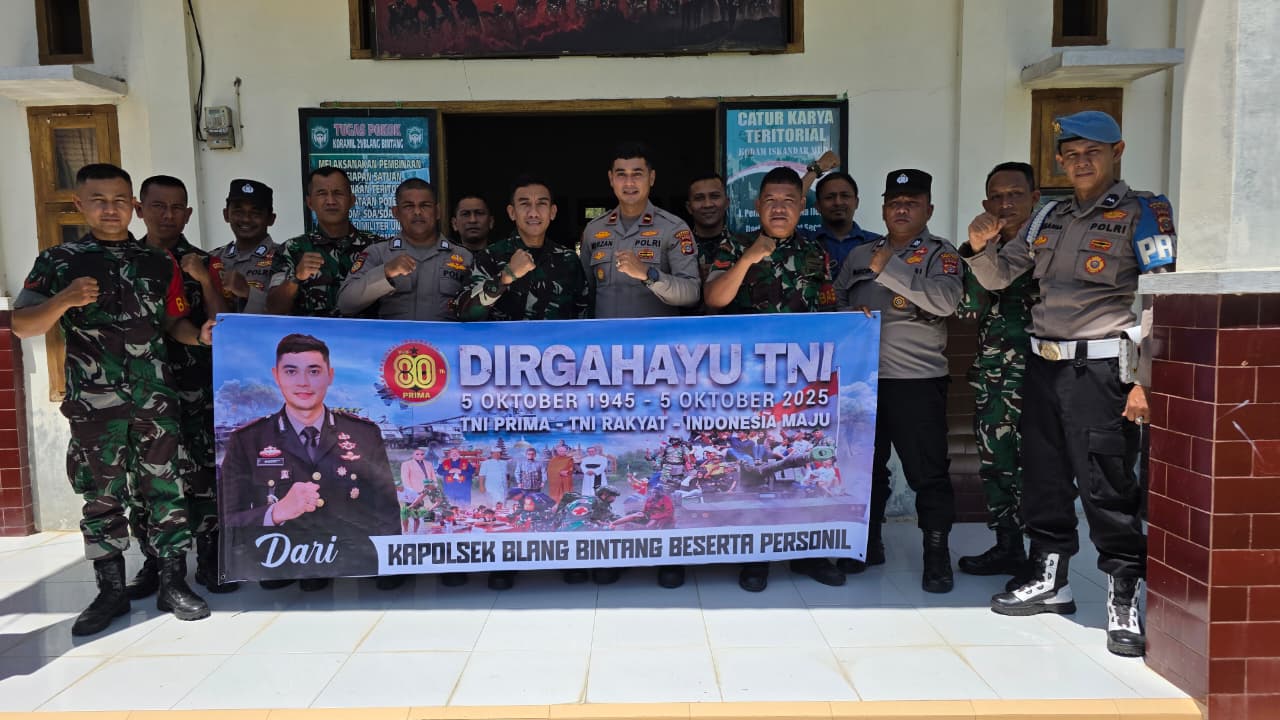 Koramil 21 di Datangi Personel Polsek Blang Bintang 