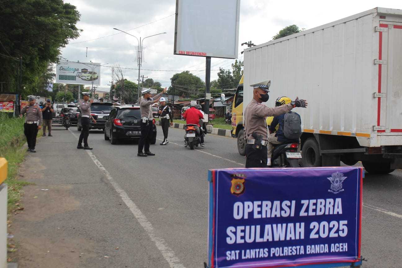 Polantas Polresta Banda Aceh Gelar Razia Ops Zebra, Berikut Jumlah Pelanggaran