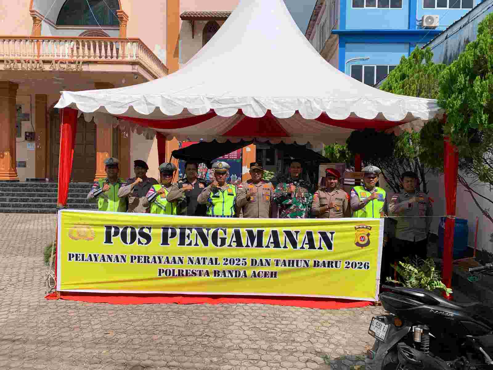 Operasi Lilin Seulawah-2025, Polresta Banda Aceh Bentuk Pos Pengamanan di Sejumlah Gereja