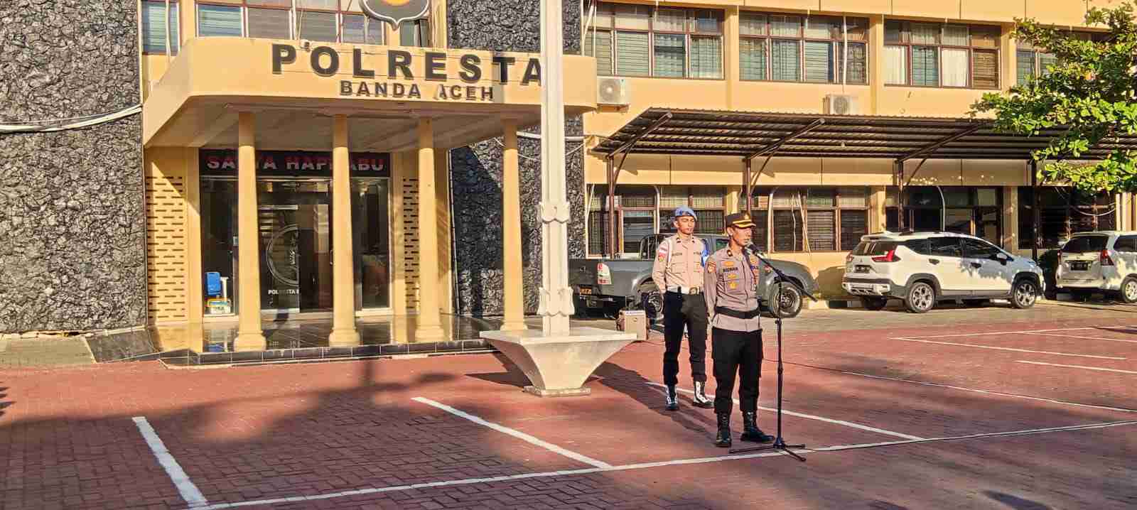 Kabagren Polresta Banda Aceh Sampaikan Persiapan Kedatangan Tim Audit Itwasda Saat Apel Pagi