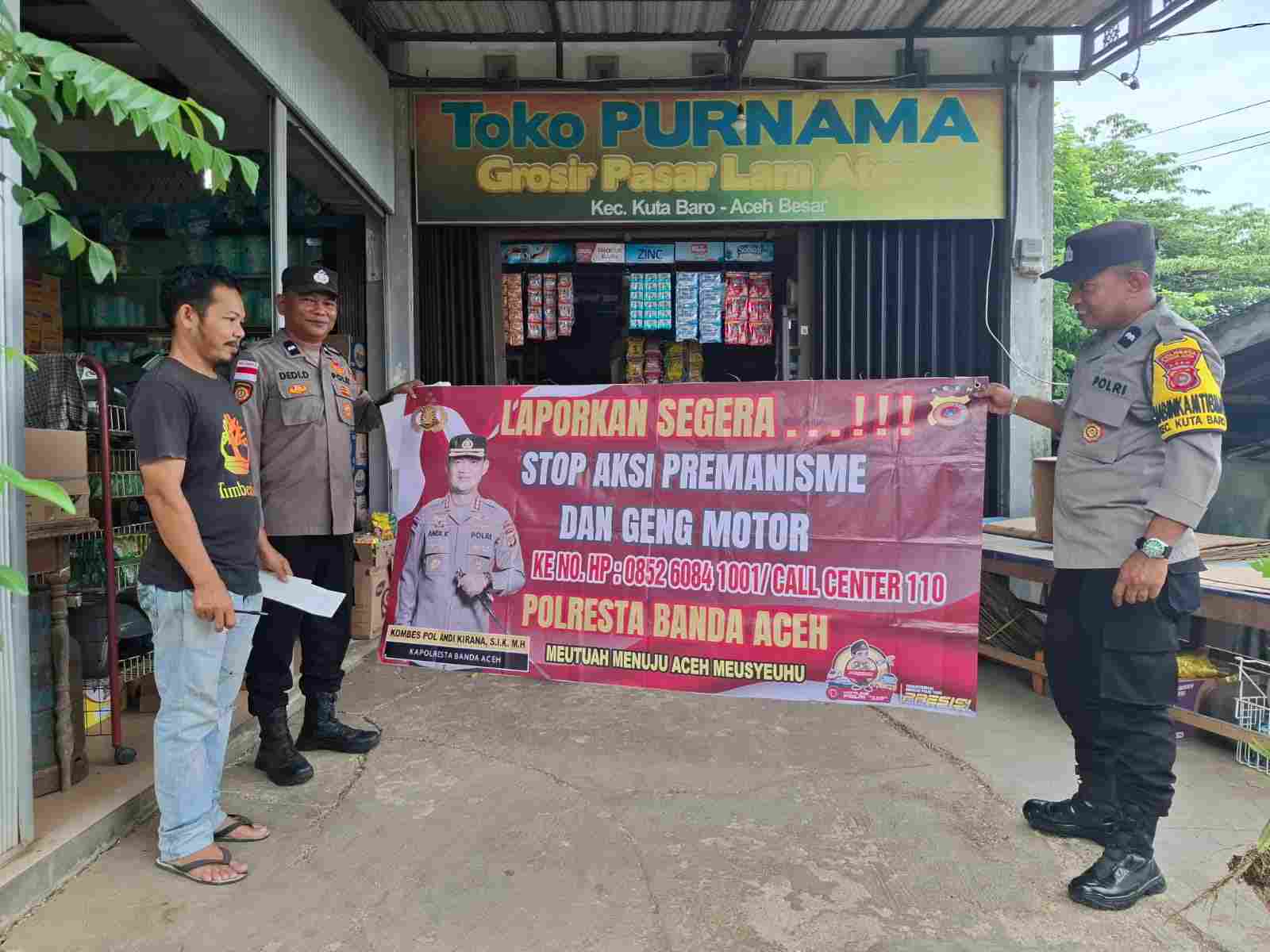 Polresta Banda Aceh Sosialisasikan Bahaya Geng Motor dan Anti Premanisme kepada Masyarakat - Tribratanews Polresta Banda Aceh