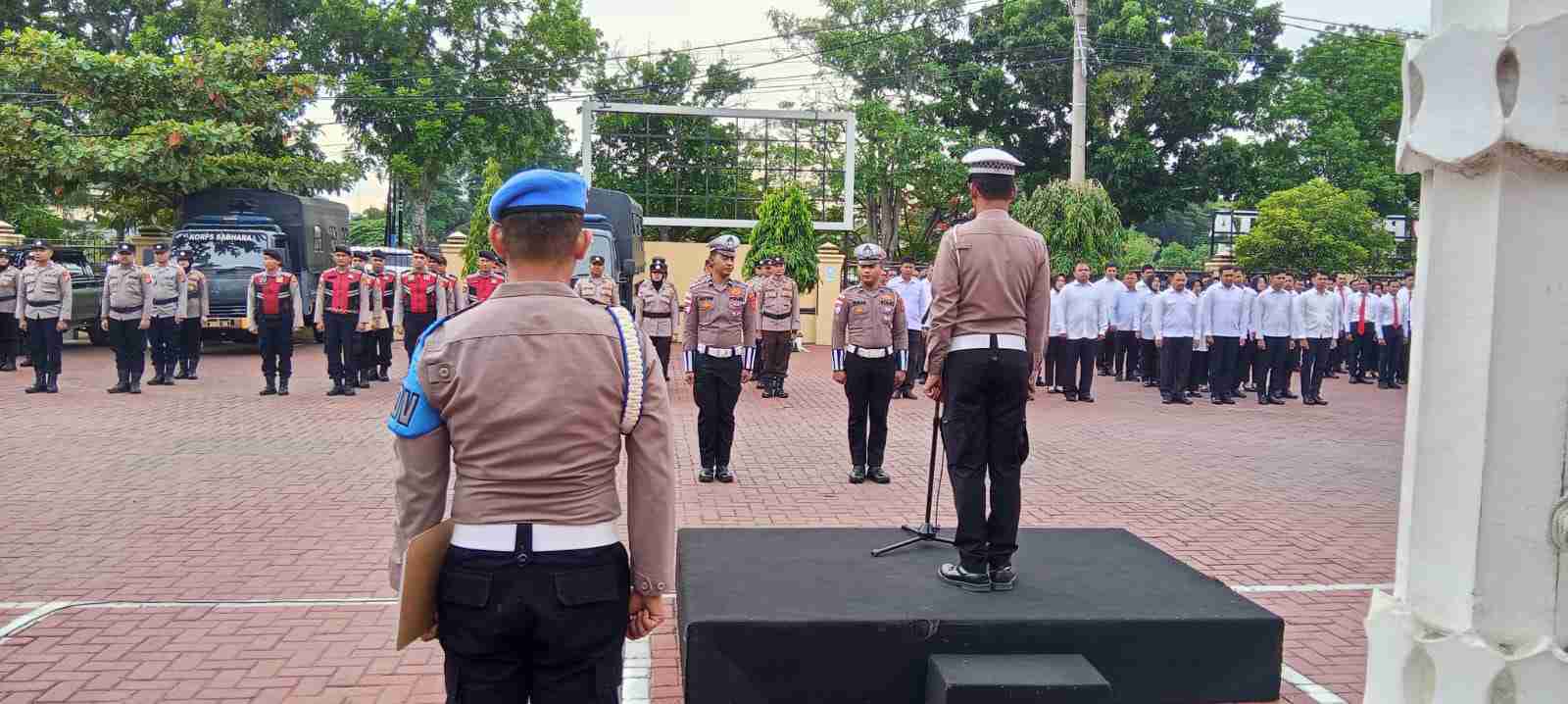 Pimpin Apel Pagi, Kasat Lantas Sampaikan Terkait Aplikasi Petugas Layanan Polisi 110