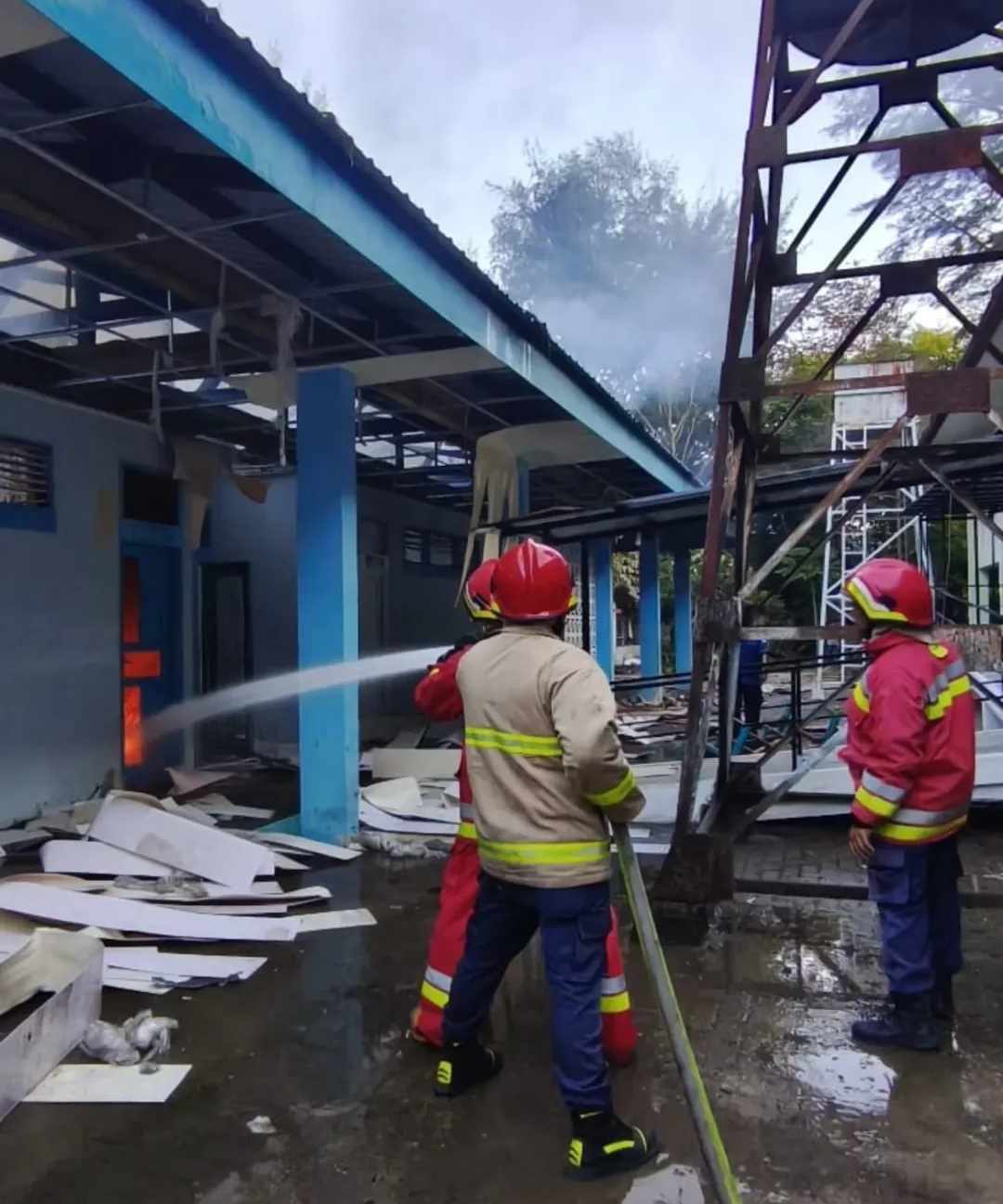 Terkait Terbakarnya Fakultas Pertanian USK, Polresta Banda Aceh Selidiki Motifnya - Tribratanews Polresta Banda Aceh