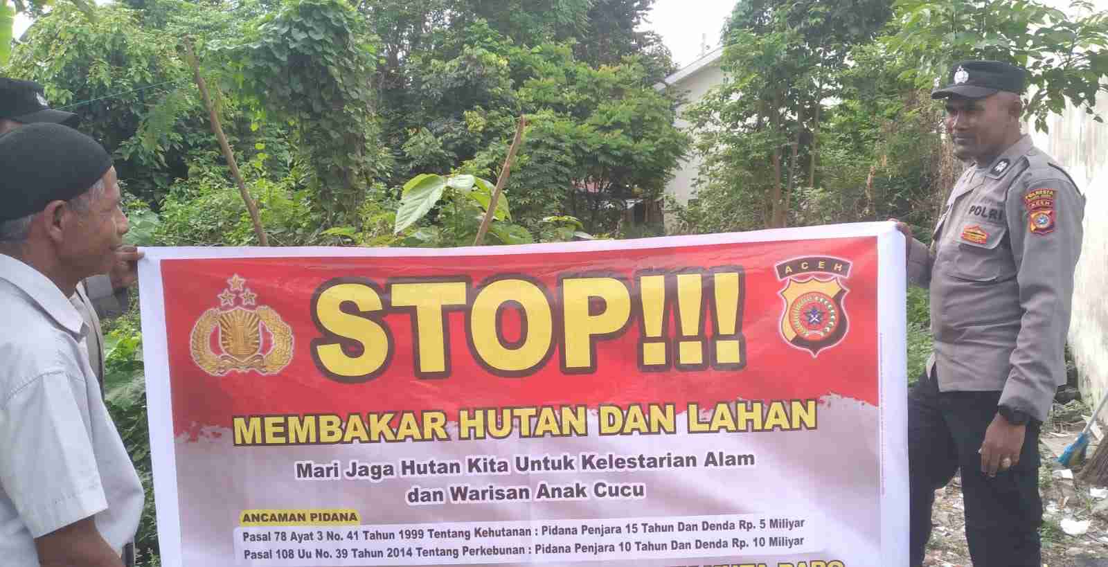 Personel Polsek jajaran Polresta Banda Aceh Intensifkan Patroli dan Sosialisasi Antisipasi Karhutla 