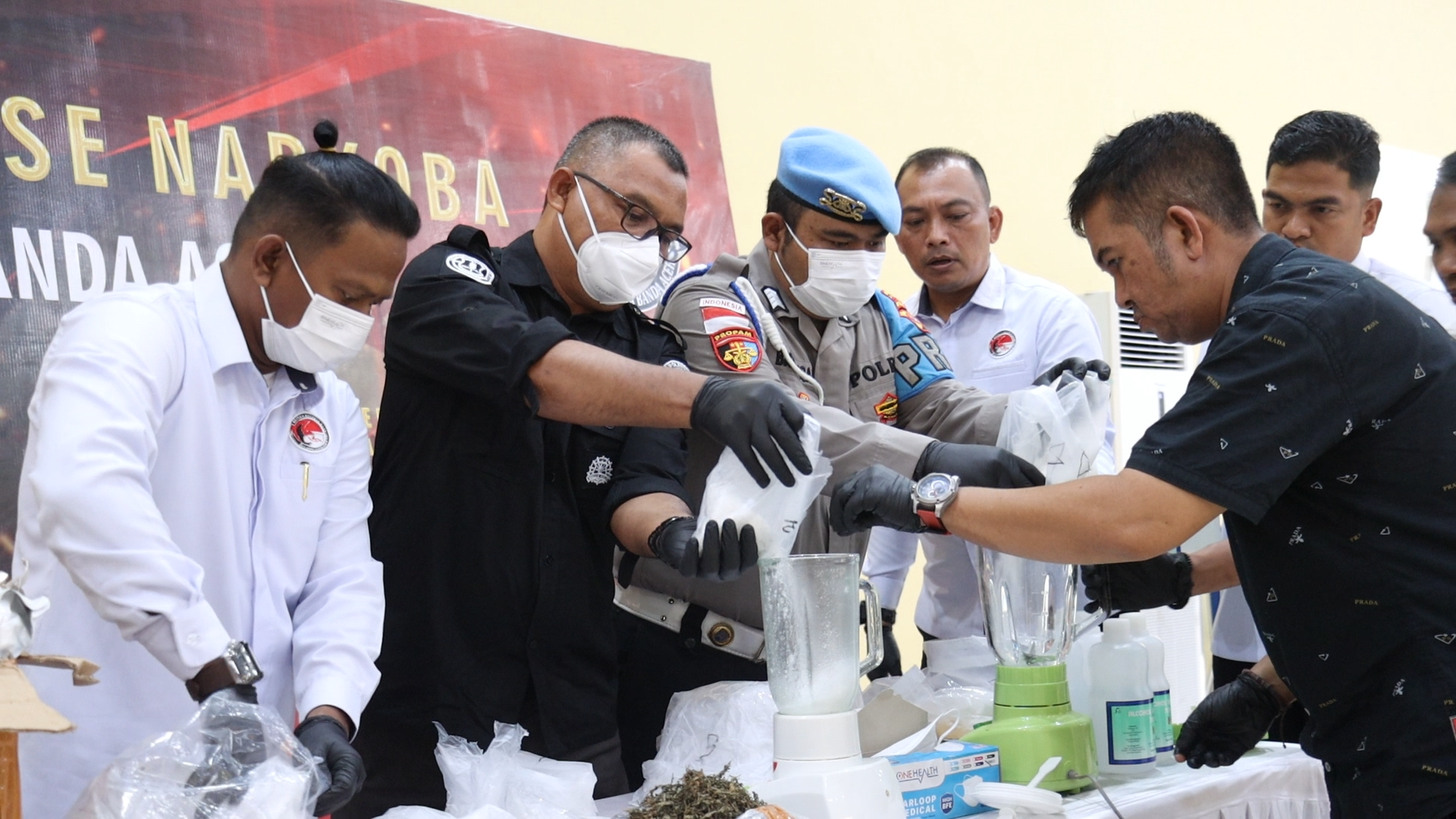 Polresta Banda Aceh Musnahkan 4 Kilogram Sabu dan 22 Kilogram Ganja