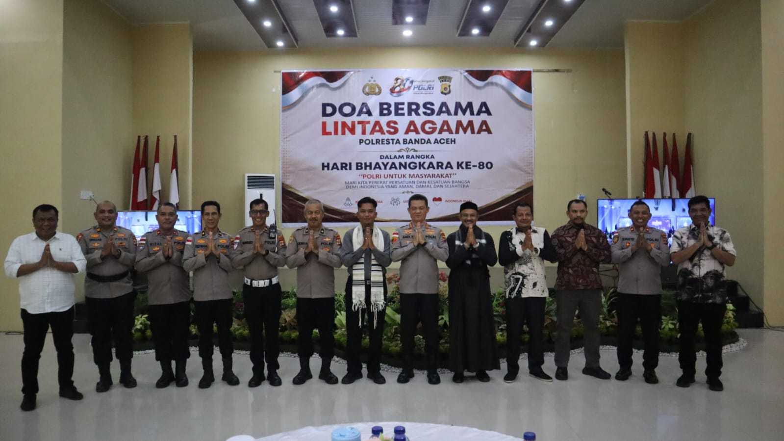 Sambut Hari Bhayangkara ke 80, Polresta Banda Aceh Doa Bersama Lintas Agama - Tribratanews Polresta Banda Aceh