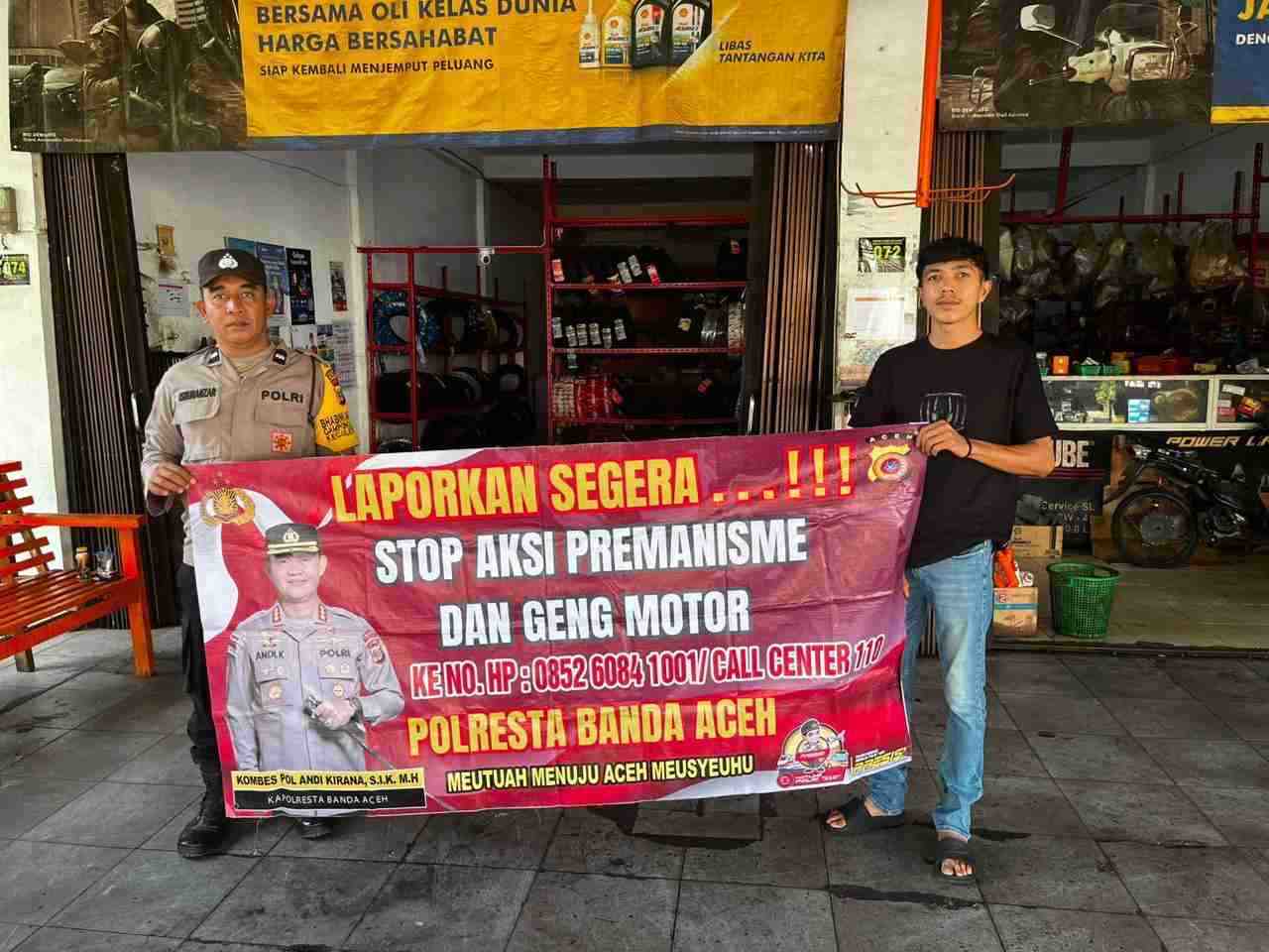 Polisi Jajaran Polresta Banda Aceh Datangi Bengkel, Sosialisasi Soal Bahaya Geng Motor