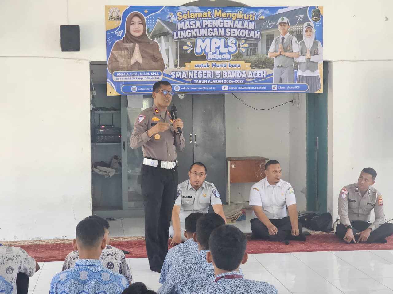 Satlantas Polresta Banda Aceh Bersama PT Jasa Raharja Kanwil Aceh Edukasi Peserta Didik Baru tentang Pentingnya Keselamatan Berlalu Lintas