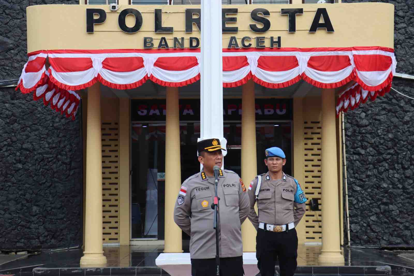 Pelaksana Tugas Kapolresta Banda Aceh Pimpin Apel Pagi, Tekankan Profesional Personel dalam Berdinas - Tribratanews Polresta Banda Aceh
