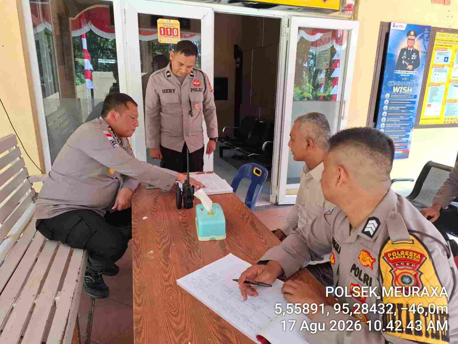 Plt. Kapolresta Banda Aceh Sidak Polsek Jajaran, Kesiapsiagaan Diutamakan Meski Hari Libur - Tribratanews Polresta Banda Aceh